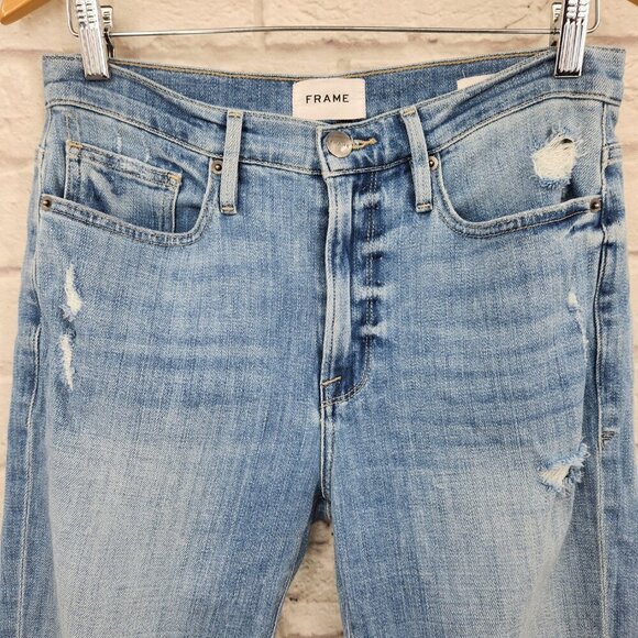 FRAME Denim Le Beau Crop Jeans Size 25 in Walden Rock Wash Raw Hem - Picture 5 of 16